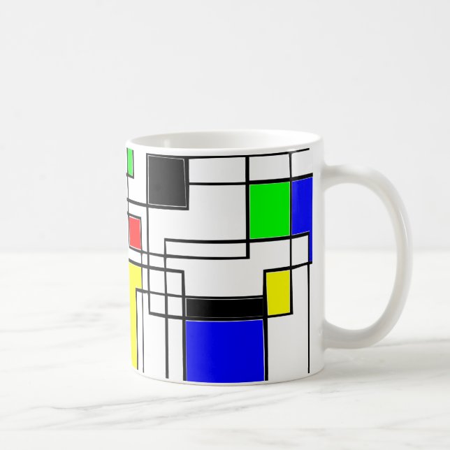 Slumpmässig kvadratbostad till Mondrian Kaffemugg (Höger)