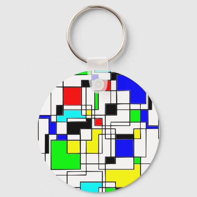 Slumpmässig kvadratbostad till Mondrian Nyckelring (Framsida)
