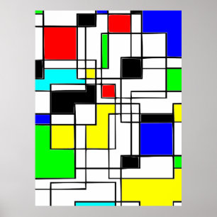 Slumpmässig kvadratbostad till Mondrian Poster