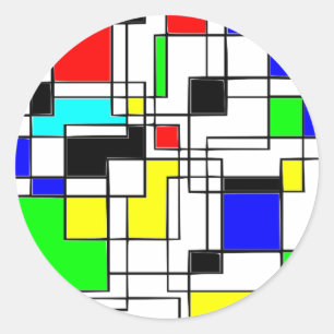 Slumpmässig kvadratbostad till Mondrian Runt Klistermärke