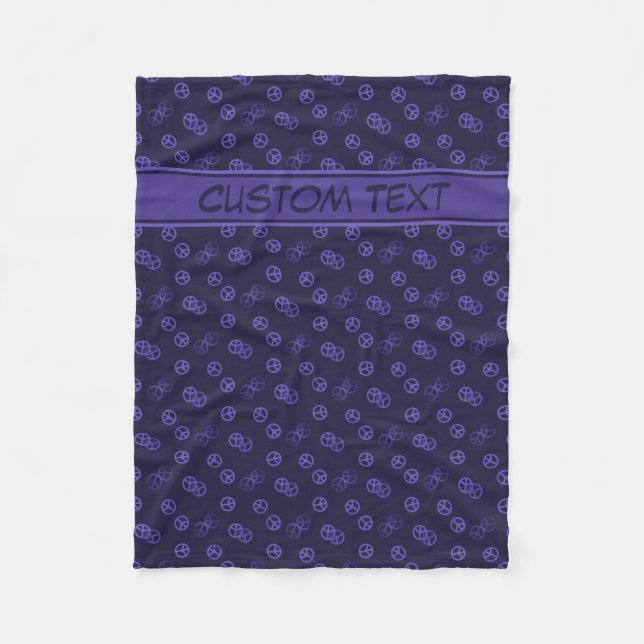 Slumpmässig Lila Fredstecken Blanket med Anpassnin Fleecefilt (Framsidan)