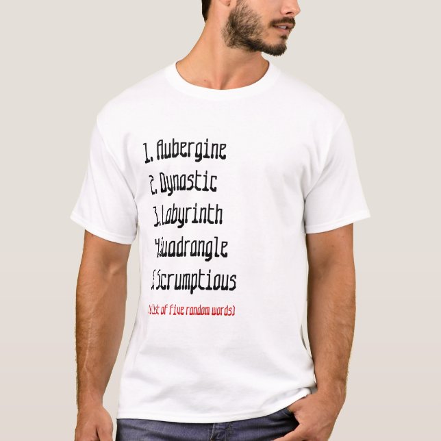Slumpmässig ord som jag gillar tee (Framsida)