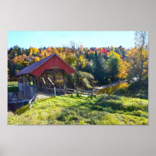 Slumpmässig överbryggning på hösten, Vermont Poster