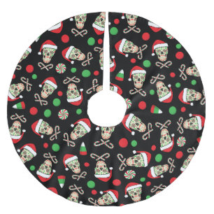 Slumpmässig sockerskalle Santa Julgransmatta Borstad Polyester