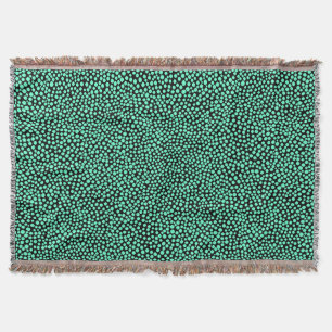 Slumpmässiga fläckar - turkos på svart mysfilt