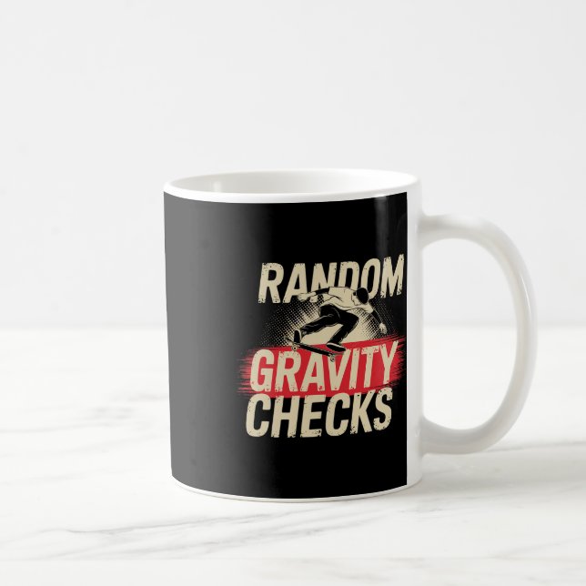 Slumpmässiga gravitationstester Skateboard Skatebo Kaffemugg (Höger)