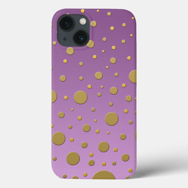 Slumpmässiga gyllene prickar på lila design (Baksida)