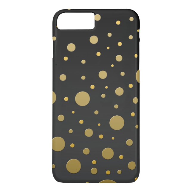 Slumpmässiga gyllene prickar på svart Case-Mate iPhone skal (Baksida)