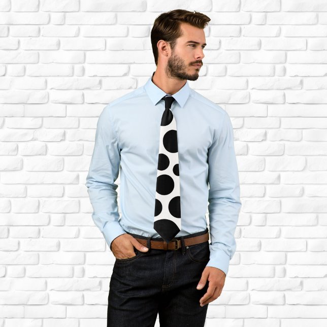 Slumpmässiga svarta cirklar på vitt slips (Random Black Circles on White Tie)
