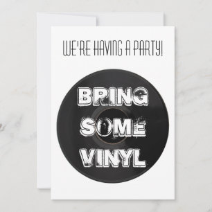 Slumpmässigt KOMMA MED NÅGON VINYLpartyinbjudan Inbjudningar