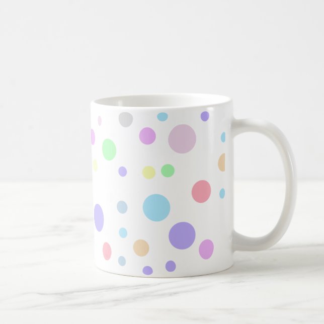Slumpmässigt pastellfärgat prickmönster kaffemugg (Höger)