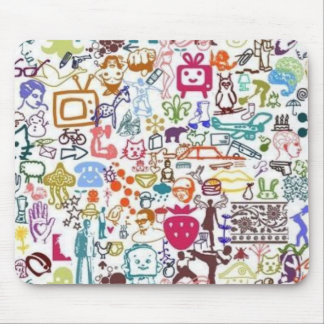 slumpmässigt retro musmatta