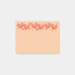 Slumpmässigt Storleksordnade Orange Hjärtan Post-it Block
