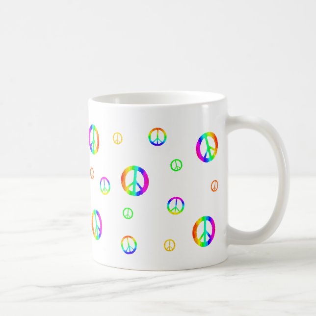 Slumpmässigt tecken av fred kaffemugg (Höger)
