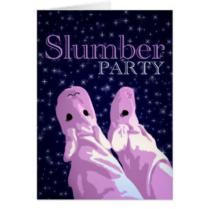 slumrande nattskina i party hälsningskort