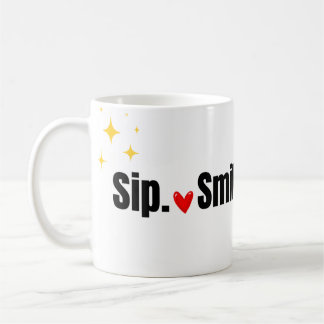 Slurk. Smil. Upprepa. Söt typografi kaffemugg