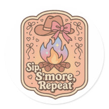 Slurk, S'more, Repeterar - Retro Campingmärke