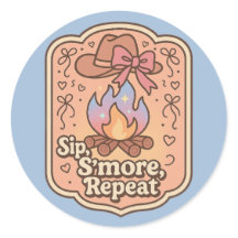 Slurk, S'more, Repeterar - Retro Campingmärke