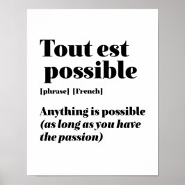 Slut på citattecken för den inspirerande Fransken  Poster