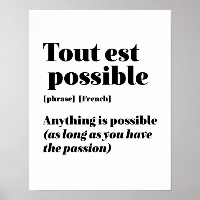 Slut på citattecken för den inspirerande Fransken  Poster (Framsidan)