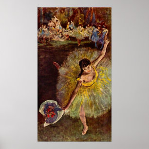 Slut på en Arabesque av Edgar Degas, Vintage Balle Poster