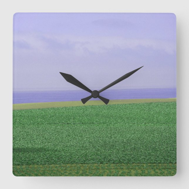 Slut på jordklotet fyrkantig klocka (Framsida)