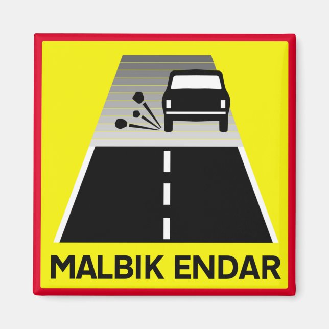 Slut på körning, trafikskylt, Island Magnet (Framsidan)