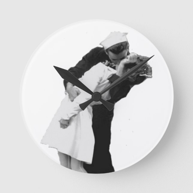 Slut på Krig Kiss Rund Klocka (Framsida)