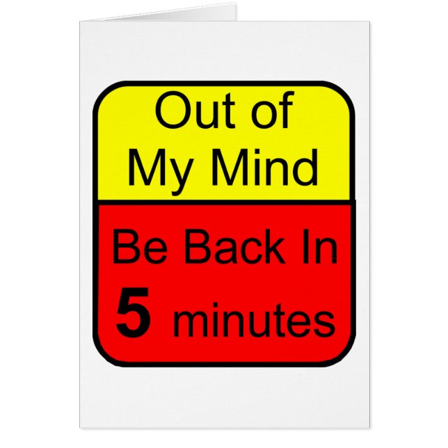 Slut på mitt sinne hälsningskort (Framsidan)