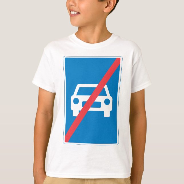Slut på Motorvägs Trafikkylt T Shirt (Framsida)