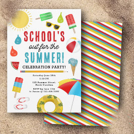 Slut på Roligten Kids Sommaren Bassäng Party Inbjudningar