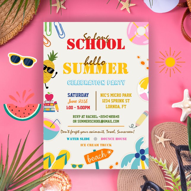 Slut på skolan Party, Hej Summer Boho Inbjudningar (Skapare uppladdad)