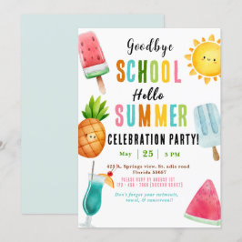 Slut på skolåret Sommaren Party Inbjudningar