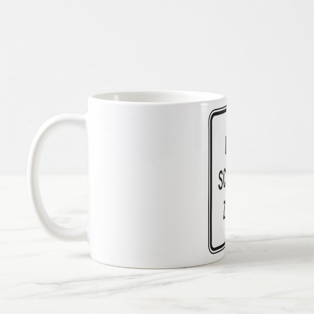 Slut på skolzon Trafikskylt Kaffemugg (Vänster)