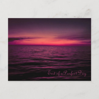 Slut på solnedgången vykort