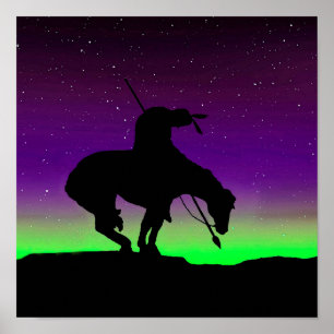 Slut på spårsihouette med nattlig Himlar-Poster Poster