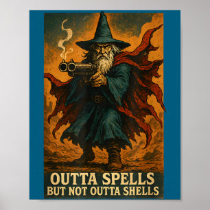 Slut på Spells Men Inte Utan Skal Trollkarl Fantas Poster