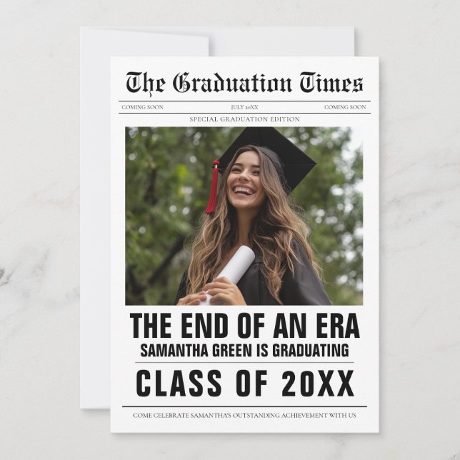 Slut på tidningen Era Studenten Inbjudningar (Framsida)