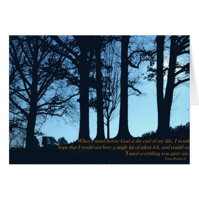 Slut på vårt liv hälsningskort (Framsidan Horizontal)