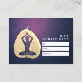 Slut på YOGA-instruktör Meditation Pose Bodhi Löv Rabattkort