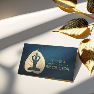 Slut på YOGA-instruktör Meditation Pose Bodhi Löv Visitkort