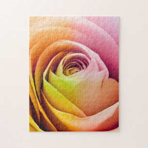 Slut upp av färgrika rosa Petals Pussel
