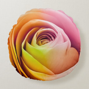 Slut upp av färgrika rosa Petals Rund Kudde