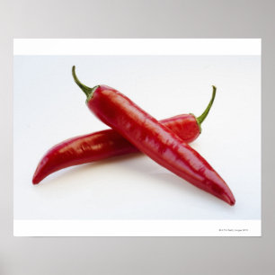 Slut upp av röda chilipeppar poster