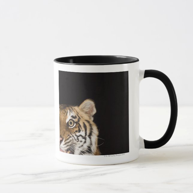 Slut upp av ryta tiger ansikte mugg (Höger)
