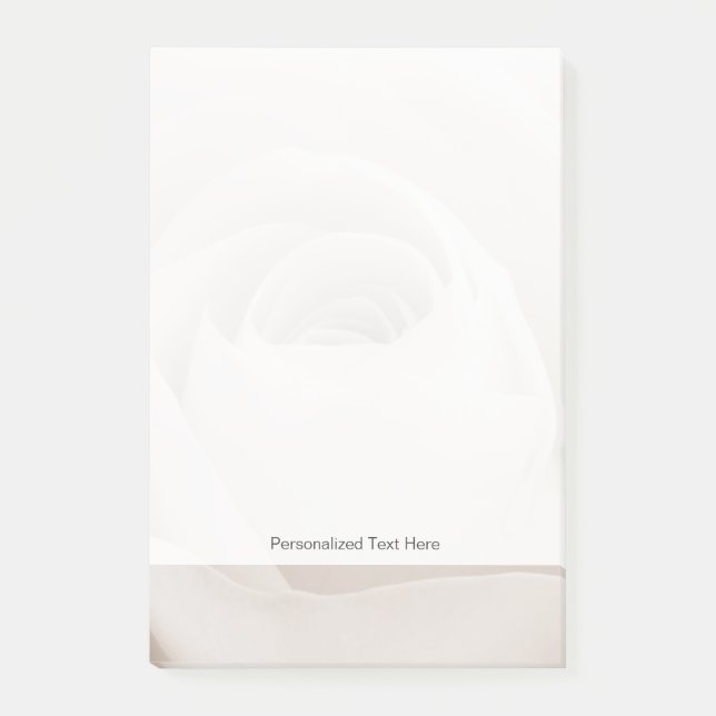 Slut upp av vit rosPetals Post-it Block (Framsida)