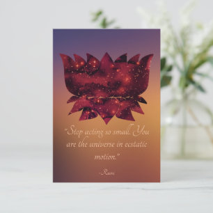Sluta agera som liten rumi citat Celestial Lotus Kort
