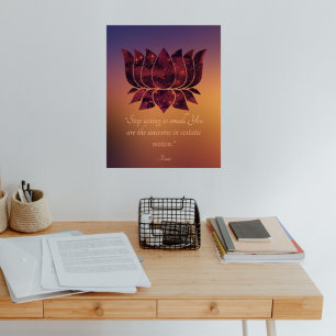 Sluta agera som liten rumi citat Celestial Lotus Poster