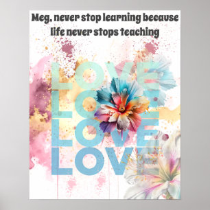 Sluta aldrig att lära sig univ, college, skolredig poster