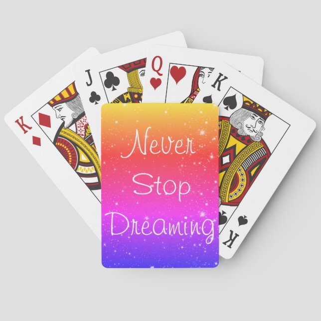 Sluta aldrig drömma om Regnbågar Casinokort (Baksidan)